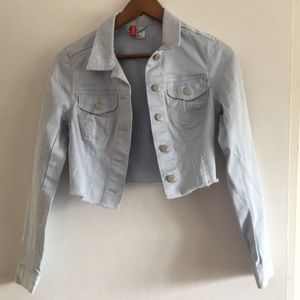 3 for $27🌟 H&M baby blue jeans crop top jacket
